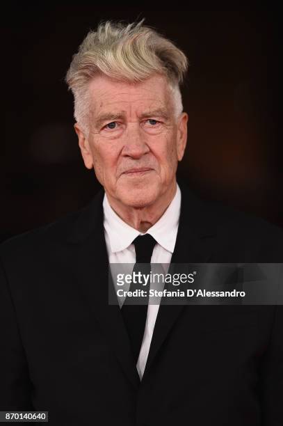 David Lynch walks the red carpet during the 12th Rome Film Fest at Auditorium Parco Della Musica on November 4, 2017 in Rome, Italy.