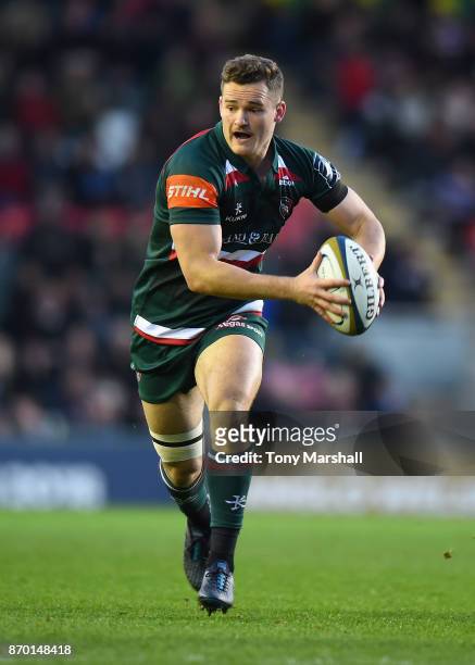 George Worth of Leicester Tigers during the Anglo-Welsh Cup match at Welford Road on November 4, 2017 in Leicester, England.