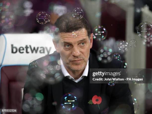 West Ham United manager Slaven Bilic during the Premier League match at the London Stadium.