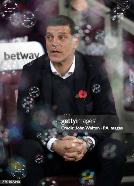 West Ham United manager Slaven Bilic during the Premier League match at the London Stadium.