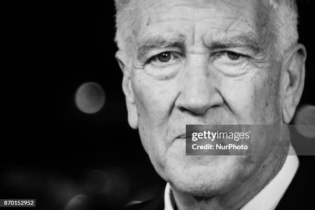 David Lynch walks the red carpet during the 12th Rome Film Fest at Auditorium Parco Della Musica on November 4, 2017 in Rome, Italy