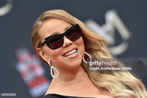 Mariah Carey is honored with Hand and Footprint Ceremony at TCL Chinese Theatre on November 1, 2017 in Hollywood, California.