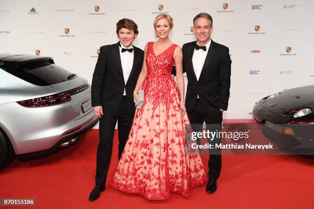 Steffen Schroeder, Melanie Marschke and Marco Girnth attend the Leipzig Opera Ball on November 4, 2017 in Leipzig, Germany.