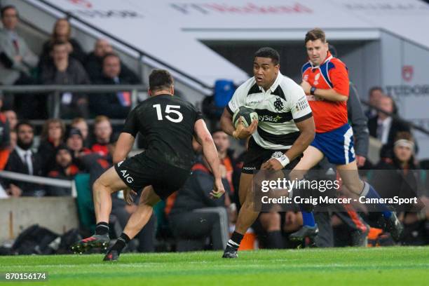 Julian Savea of the Barbarians in action during the Killik Cup match between Barbarians and New Zealand at Twickenham Stadium on November 4, 2017 in...