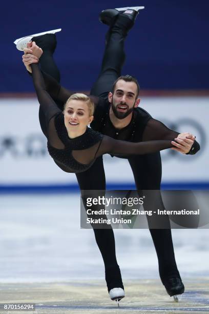 Ashley Cain and Timothy Leduc of United States competes in the Pairs Free Skating on day two of Audi Cup of China ISU Grand Prix of Figure Skating...