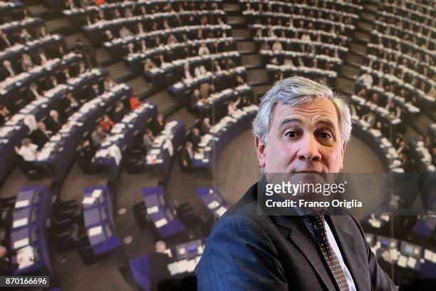 Antonio Tajani poses for a portrait session at European Parliament Headquarters on February 17, 2017 in Rome, Italy.