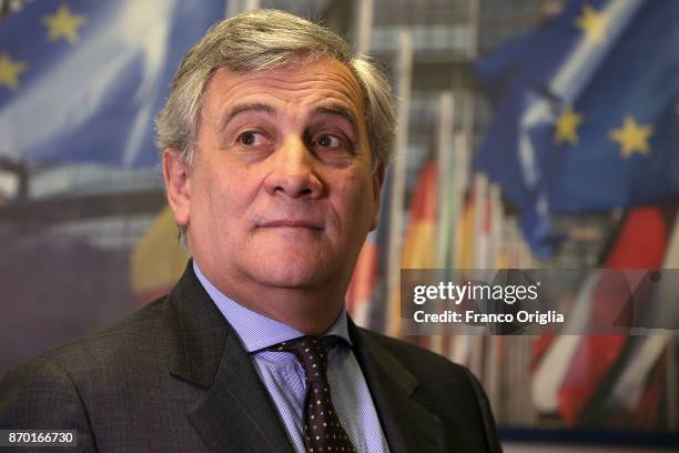 Antonio Tajani poses for a portrait session at European Parliament Headquarters on February 17, 2017 in Rome, Italy.
