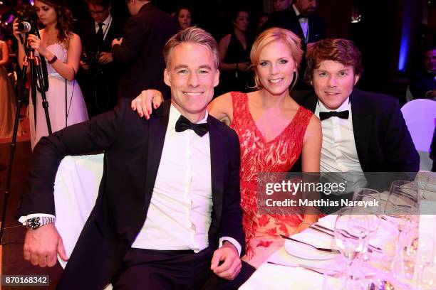 Marco Girnth, Melanie Marschke and Steffen Schroeder attend the Leipzig Opera Ball on November 4, 2017 in Leipzig, Germany.