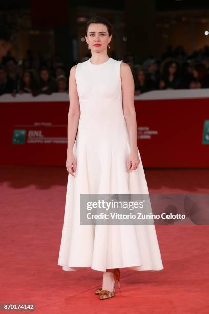 Nathalie Rapti Gomez walks a red carpet for 'The Place' during the 12th Rome Film Fest at Auditorium Parco Della Musica on November 4, 2017 in Rome,...