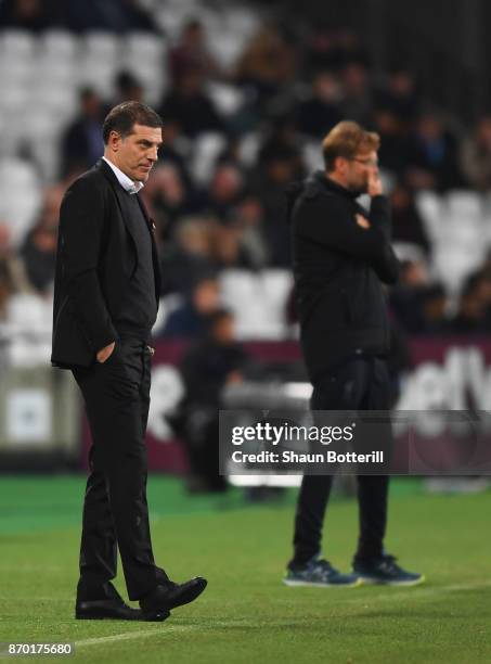 Slaven Bilic, Manager of West Ham United during the Premier League match between West Ham United and Liverpool at London Stadium on November 4, 2017...