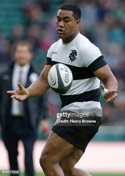 Julian Savea of Barbarians during the Killik Cup match between Barbarians and New Zealand at Twickenham Stadium on November 4, 2017 in London,...