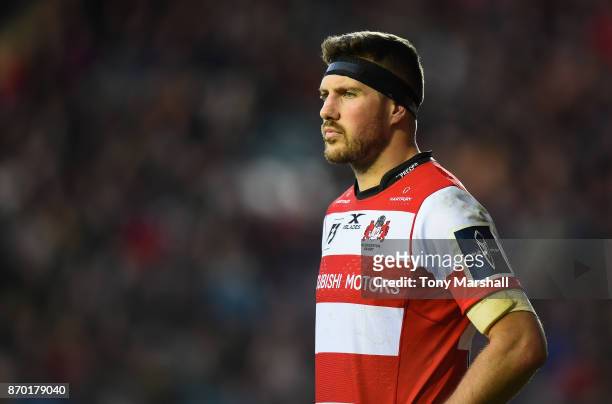 Jake Polledri of Gloucester Rugby during the Anglo-Welsh Cup match at Welford Road on November 4, 2017 in Leicester, England.