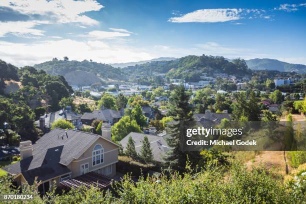 view of beautiful hills north of san fransisco - san rafael kalifornien stock-fotos und bilder