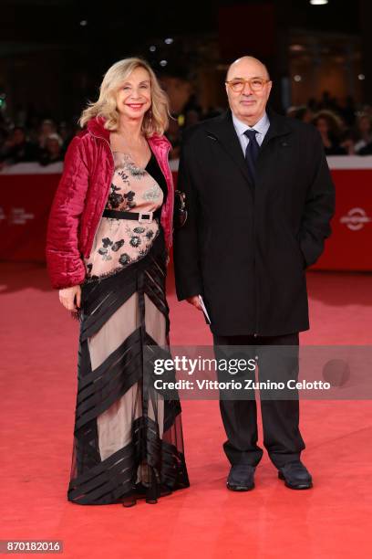 Francesca Lo Schiavo and Dante Ferretti walk a red carpet for 'The Place' during the 12th Rome Film Fest at Auditorium Parco Della Musica on November...