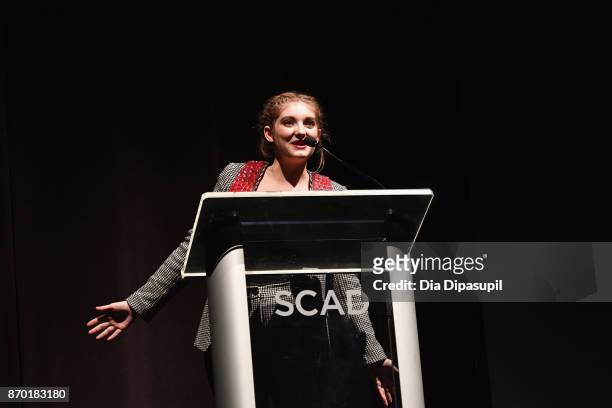 Actress Willow Shields accepts Rising Star award onstage at Trustees Theater during the 20th Anniversary SCAD Savannah Film Festival on November 4,...