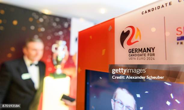 The DFB booth is seen during the German Sports Media Ball at Alte Oper on November 4, 2017 in Frankfurt am Main, Germany.