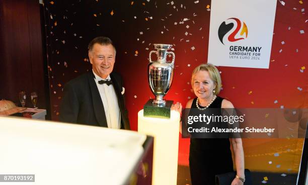 The DFB booth is seen during the German Sports Media Ball at Alte Oper on November 4, 2017 in Frankfurt am Main, Germany.