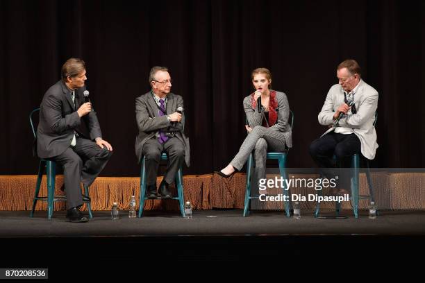 Moffett, David Snyder, Willow Shields, and Norman Stone speak onstage at 'Into the Rainbow' Q&A during the 20th Anniversary SCAD Savannah Film...