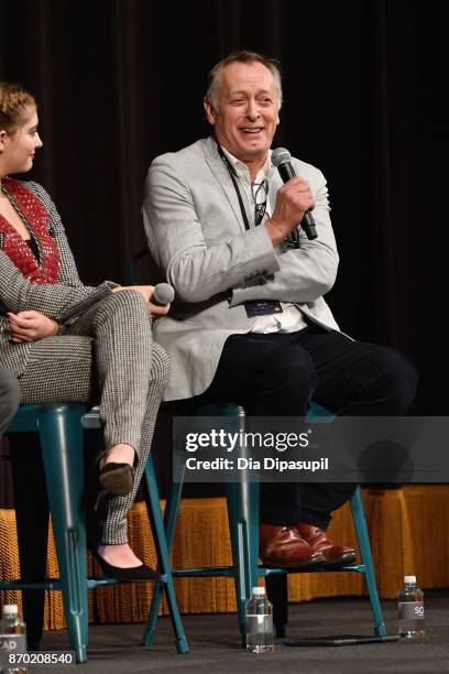 Willow Shields and Norman Stone speak onstage at 'Into the Rainbow' Q&A during the 20th Anniversary SCAD Savannah Film Festival on November 4, 2017...