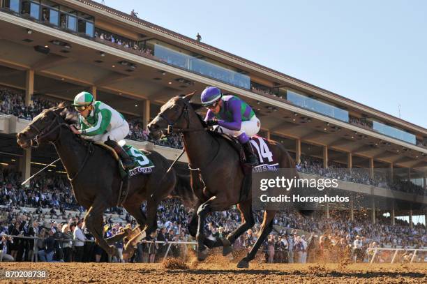 Bar Of Gold with Irad Ortiz up wins the Breeders Cup Filly & Mare Sprint at Del Mar Race Track on November 4, 2017 in Del Mar, California