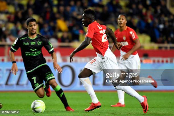 Adama Traore of Monaco during the Ligue 1 match between AS Monaco and EA Guingamp at Stade Louis II on November 4, 2017 in Monaco, .