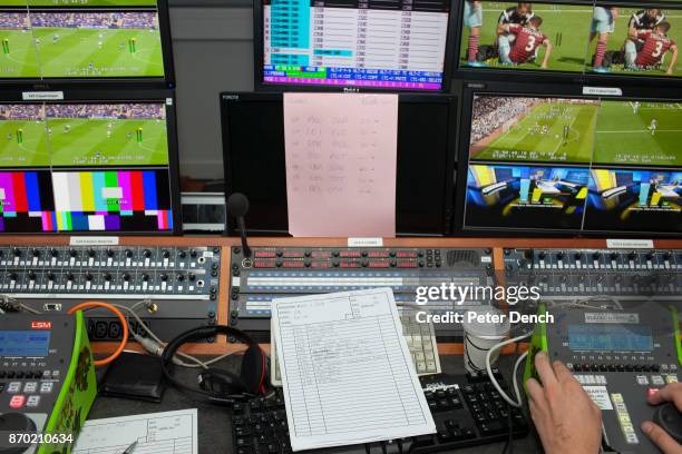 The days premiership football match schedule in an editing suite at the BBC. Match of the Day is the BBC's main football television programme....