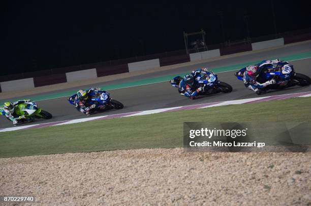 Lucas Mahias of France and GRT Yamaha Official WorldSSP Team leads the field during the Supersport race during the FIM Superbike World Championship...