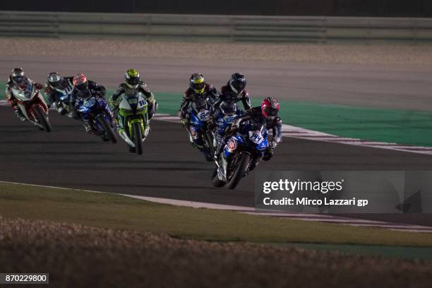 Lucas Mahias of France and GRT Yamaha Official WorldSSP Team leads the field during the Supersport race during the FIM Superbike World Championship...