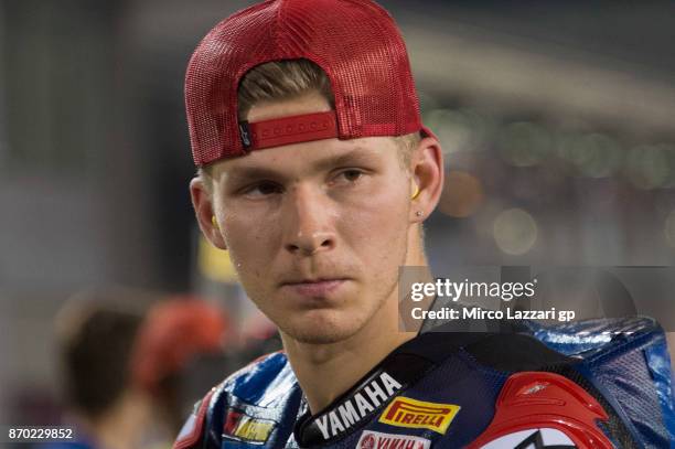 Niki Tuuli of Finland and Kallio Racing prepares to start on the grid during the Supersport race during the FIM Superbike World Championship in Qatar...