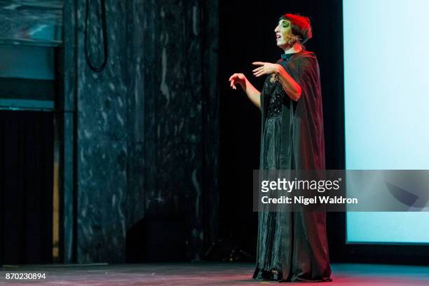 Rossy de Palma performs on stage during her show Love, Travel and Resilience at the Oslo World Music Festival in Sentralen on November 4, 2017 in...