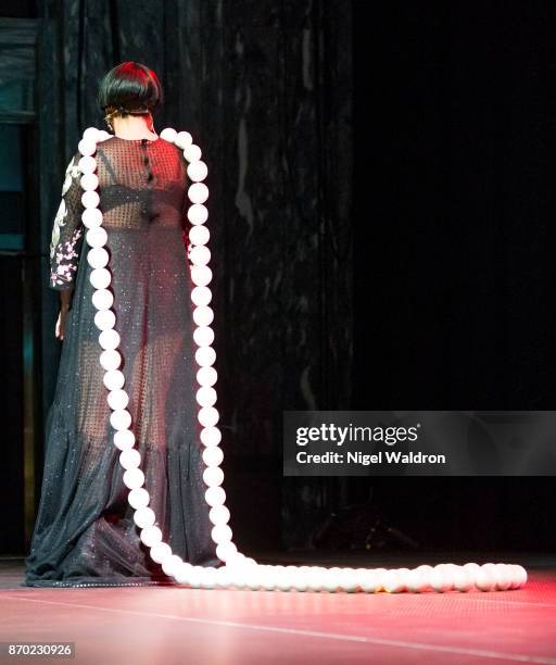 Rossy de Palma performs on stage during her show Love, Travel and Resilience at the Oslo World Music Festival in Sentralen on November 4, 2017 in...