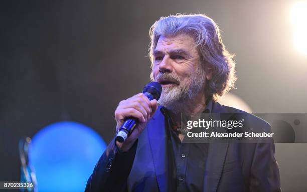 Reinhold Messner holds a speech during the German Sports Media Ball at Alte Oper on November 4, 2017 in Frankfurt am Main, Germany.