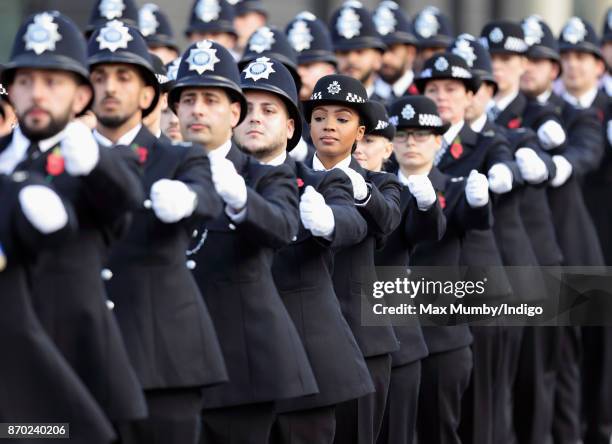 Graduating Officers take part in the Metropolitan Police Service Passing Out Parade for new recruits at the Metropolitan Police Service Training...