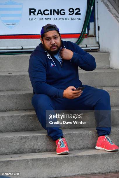 Ben Tameifuna of Racing 92 during the French Top 14 match between Racing 92 and Pau at Stade Yves Du Manoir on November 4, 2017 in Colombes, France.