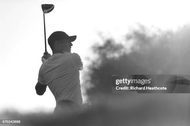 Julian Suri of the United States during the second round of the Turkish Airlines Open at the Regnum Carya Golf & Spa Resort on November 3, 2017 in...