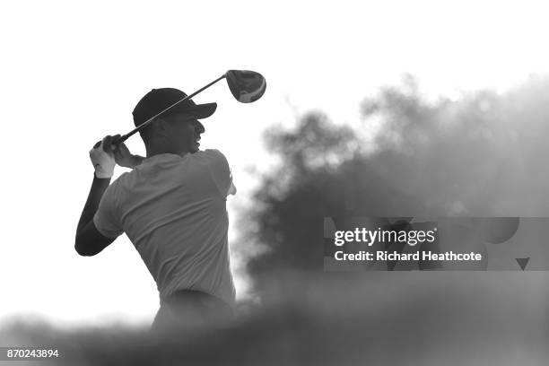 Julian Suri of the United States during the second round of the Turkish Airlines Open at the Regnum Carya Golf & Spa Resort on November 3, 2017 in...