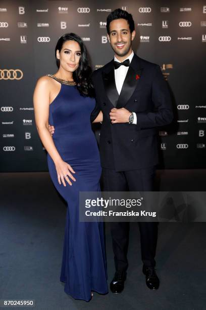 Sami Slimani and his sister Lamiya Slimani attend the 24th Opera Gala at Deutsche Oper Berlin on November 4, 2017 in Berlin, Germany.