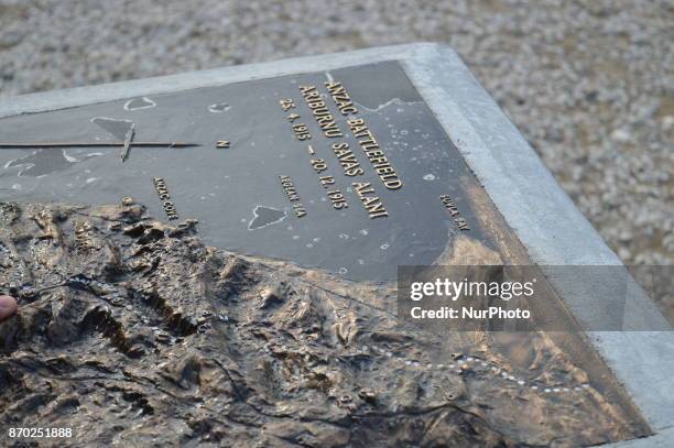 Map of Anzac Battlefield of New Zealand is seen at Chunuk Bair on the Gallipoli peninsula in Canakkale, Turkey on November 4, 2017. ''Turkey is...