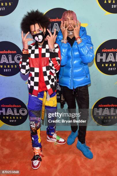 Pose backstage at the 2017 Nickelodeon HALO Awards at Pier 36 on November 4, 2017 in New York City.