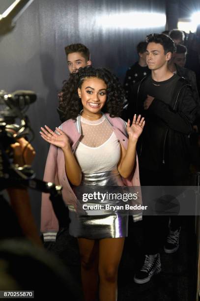 Daniella Perkins poses backstage at the 2017 Nickelodeon HALO Awards at Pier 36 on November 4, 2017 in New York City.