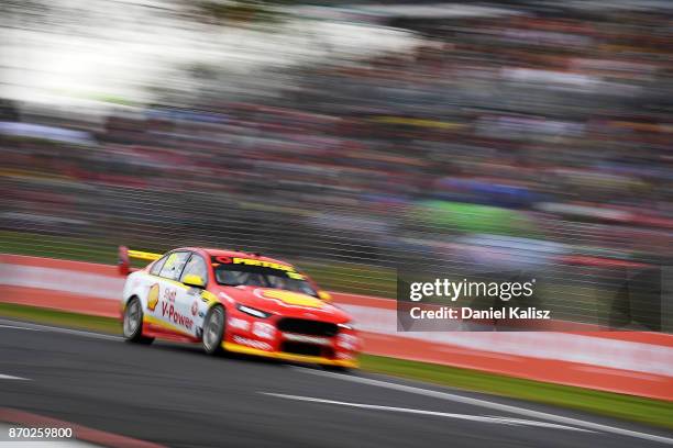 Fabian Coulthard drives the Shell V-Power Racing Team Ford Falcon FGX during qualifying for race 24 for the Auckland SuperSprint, which is part of...