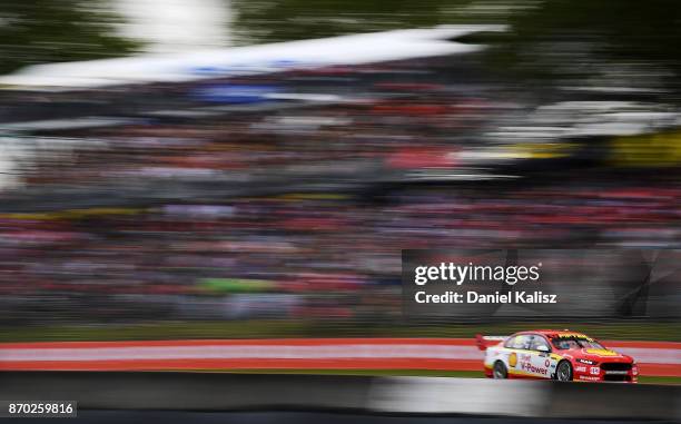 Scott McLaughlin drives the Shell V-Power Racing Team Ford Falcon FGX during qualifying for race 24 for the Auckland SuperSprint, which is part of...