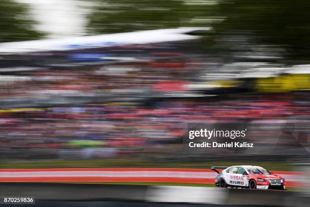 Michael Caruso drives the Nissan Motorsport Nissan Altima during qualifying for race 24 for the Auckland SuperSprint, which is part of the Supercars...