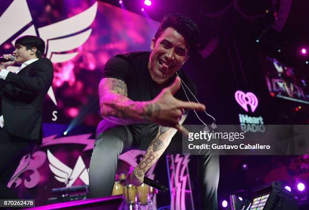 Angel Jesus Rodriguez from the group Angeles performs onstage during the iHeartRadio Fiesta Latina: Celebrating Our Heroes at American Airlines Arena...