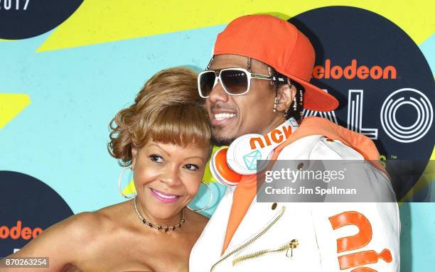 Rapper/host Nick Cannon and mother Beth Hackett attend the Nickelodeon Halo Awards 2017 at Pier 36 on November 4, 2017 in New York City.