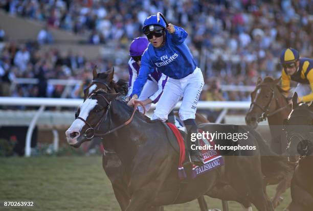 Talismanic with Mickael Barzalona up wins the Breeders Cup Turf at Del Mar Race Track on November 4, 2017 in Del Mar, California