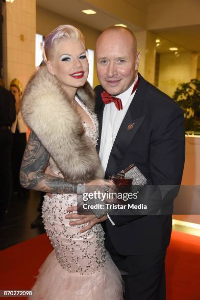 Melanie Mueller and her husband Mike Bluemer attend the Leipzig Opera Ball on November 4, 2017 in Leipzig, Germany.