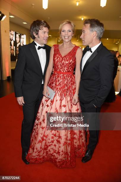 Steffen Schroeder, Melanie Marschke and Marco Girnth attend the Leipzig Opera Ball on November 4, 2017 in Leipzig, Germany.