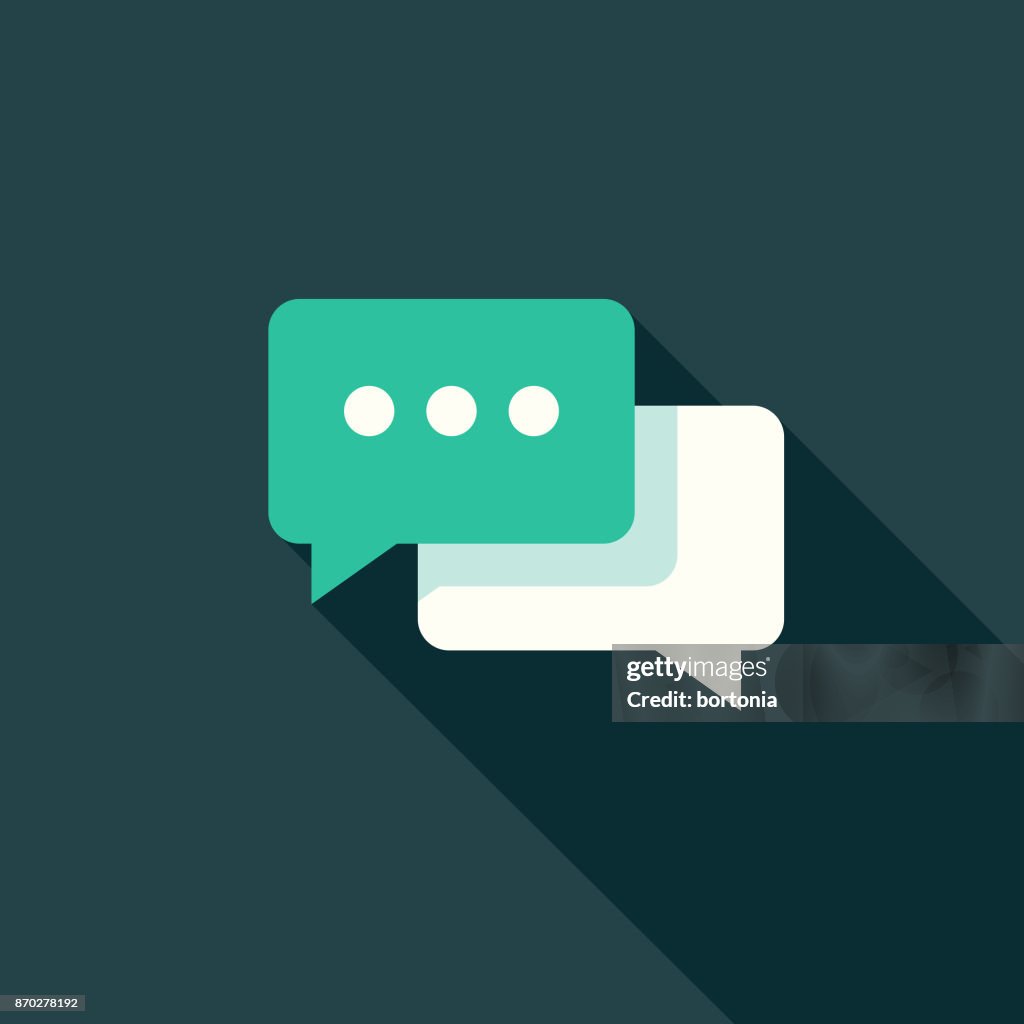 Online Chat platt Design kommunikation ikonen med Side skugga