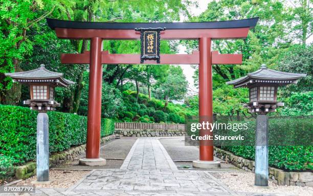 nezu shrine torii gates - tokyo - tokyo nezu shrine stock pictures, royalty-free photos & images